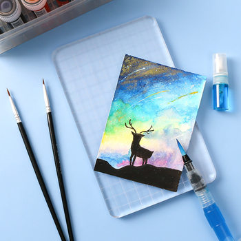 Creative Dyeing Card Kit Acrylic Board Color Ink Bookmark Hand-painted Novice Ink Dyeing Tool Set Dropper