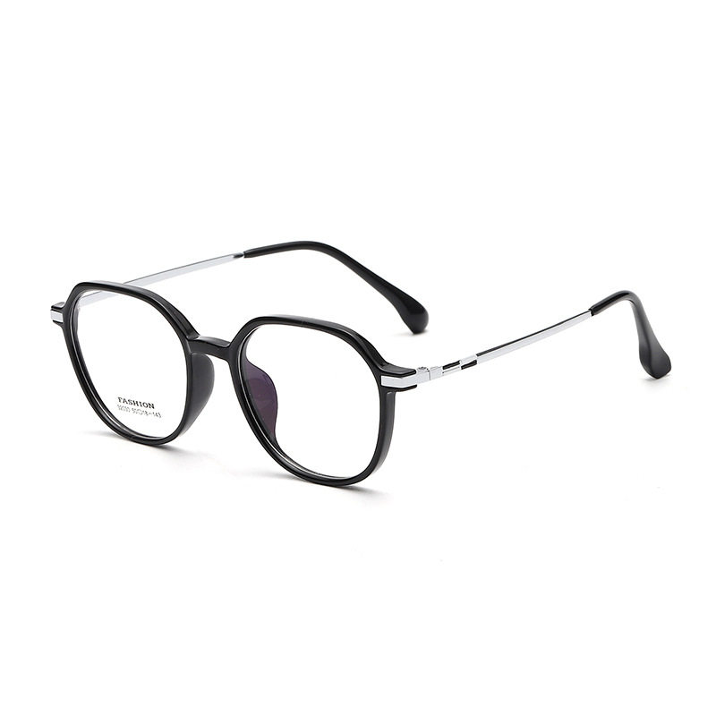 Customized Retro Glasses Frame Tr Glasses Frame Trendy Large Frame Irregular Polygonal Myopia Tr Metal Frame