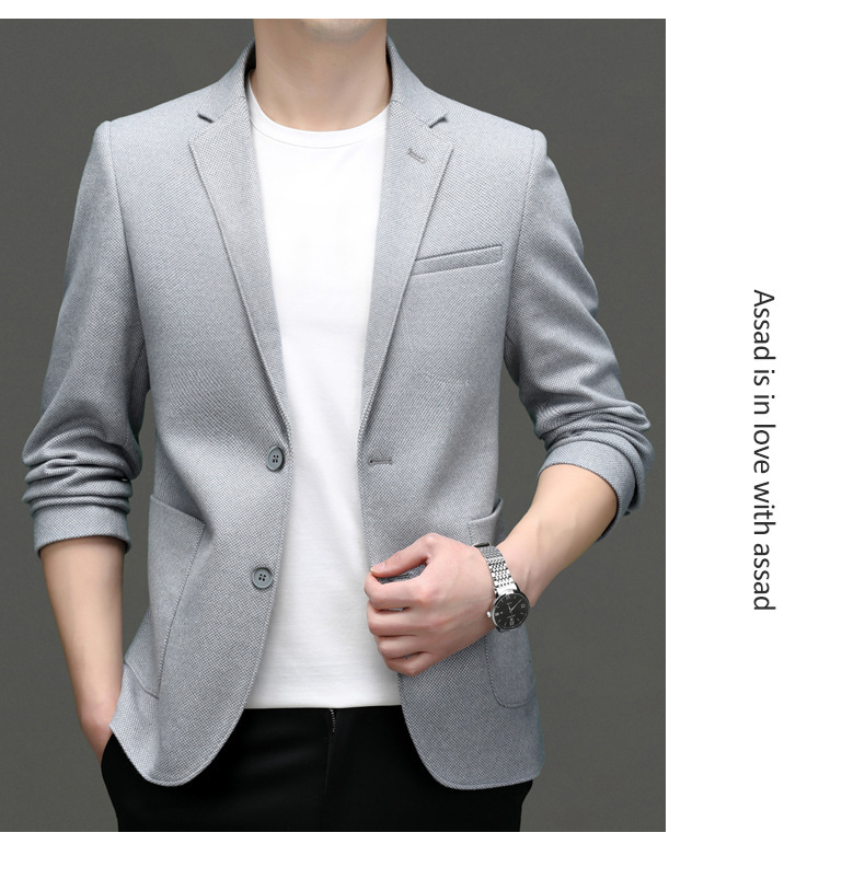 Áo vest nam dáng ôm phối len mỏng chống nhăn — Xám trung tính, Vàng ngỗng