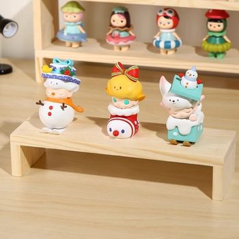 Solid Wood Stepped Storage Rack Bubble Mate Jewelry Storage Rack Stacking Doll Hand-held Doll Storage Rack
