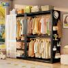 Shelf-Type Wardrobe Simple Assembly Perforated Board Coat Rack Bedroom Rental House Clothes Rack Steel Clothes Storage Rack
