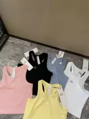 A*Oqeaios New Summer Style I-Shaped Threaded Sleeveless Short Vest for Fitness, Running, Yoga and Beautiful Back for Women