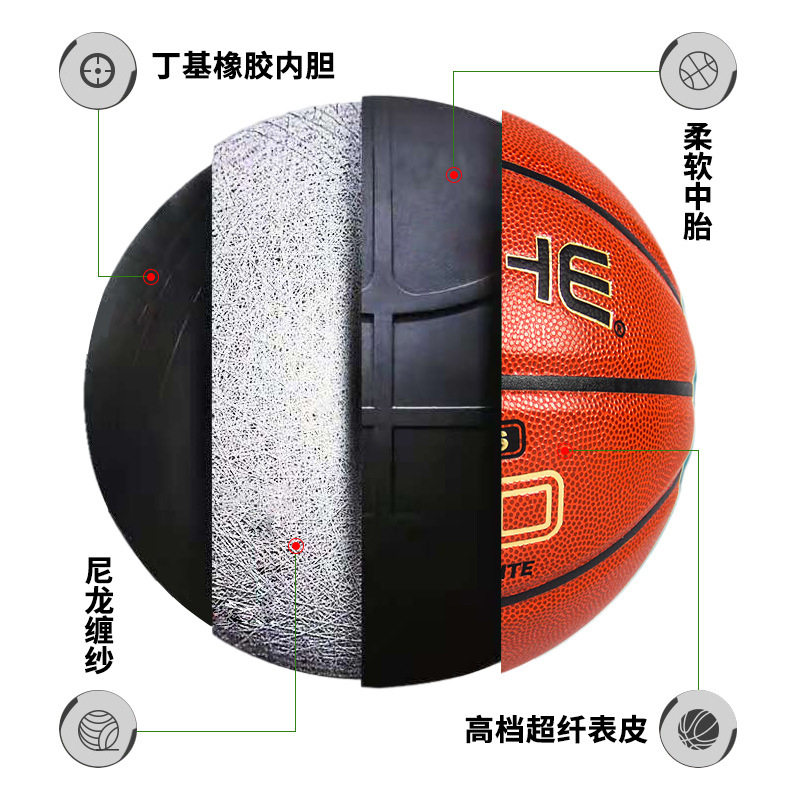 Psyche Microfiber Basketball Indoor and Outdoor Non-Slip Wear-Resistant No. 7 Adult Competition Basketball Game-Grade Basketball