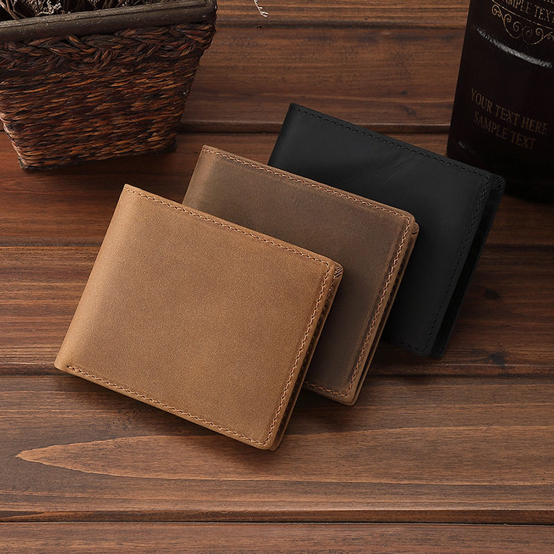 Men's Wallet, Large Capacity, Rfid Anti-Theft, Vintage Style, Trendy, Genuine Cow Leather Wallet