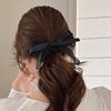 High-End Black Lace Ribbon Bow Hair Rope Women's New Hair Tie French Accessible Luxury Niche Ball Hair Accessories