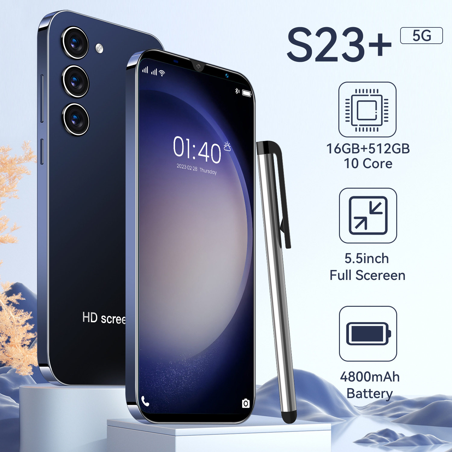new cross-border mobile phone S23+ high-definition large scr...