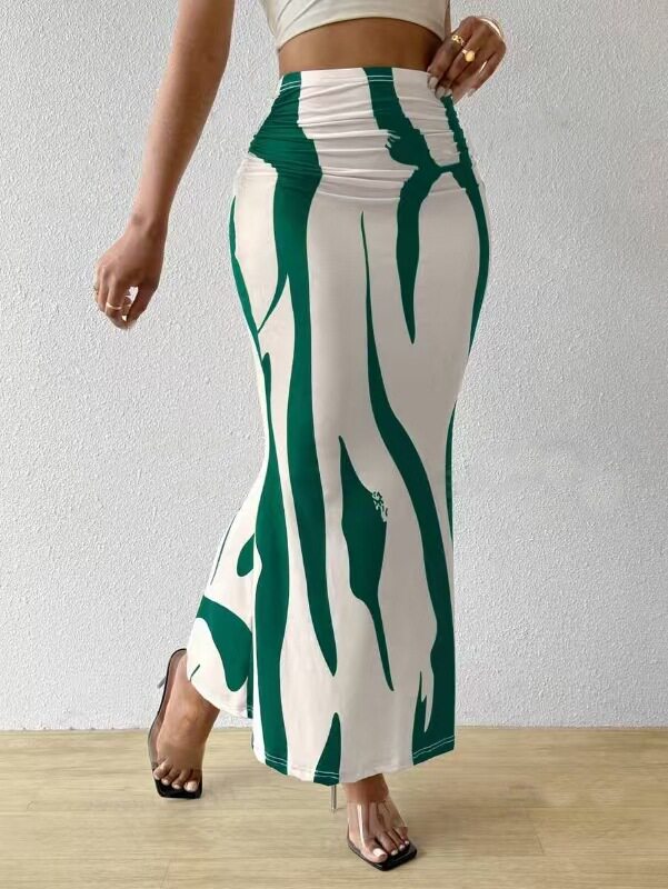 High Waisted Pencil Skirt Slimming Zebra Print Fishtail Design Comfortable Fit Perfect for Parties and Events