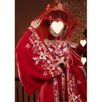 Yunruoxinyu Original Heavy Embroidery Wedding Dress Ming-Style Wedding Dress Han Dynasty Women's Stand-Up Collar Shirt Yun Shoulder Autumn and Winter