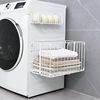 Magnetic Washing Machine Side Foldable Laundry Basket Wall-Mounted Dirty Clothes Storage Basket Bathroom Storage Basket No Drilling Required