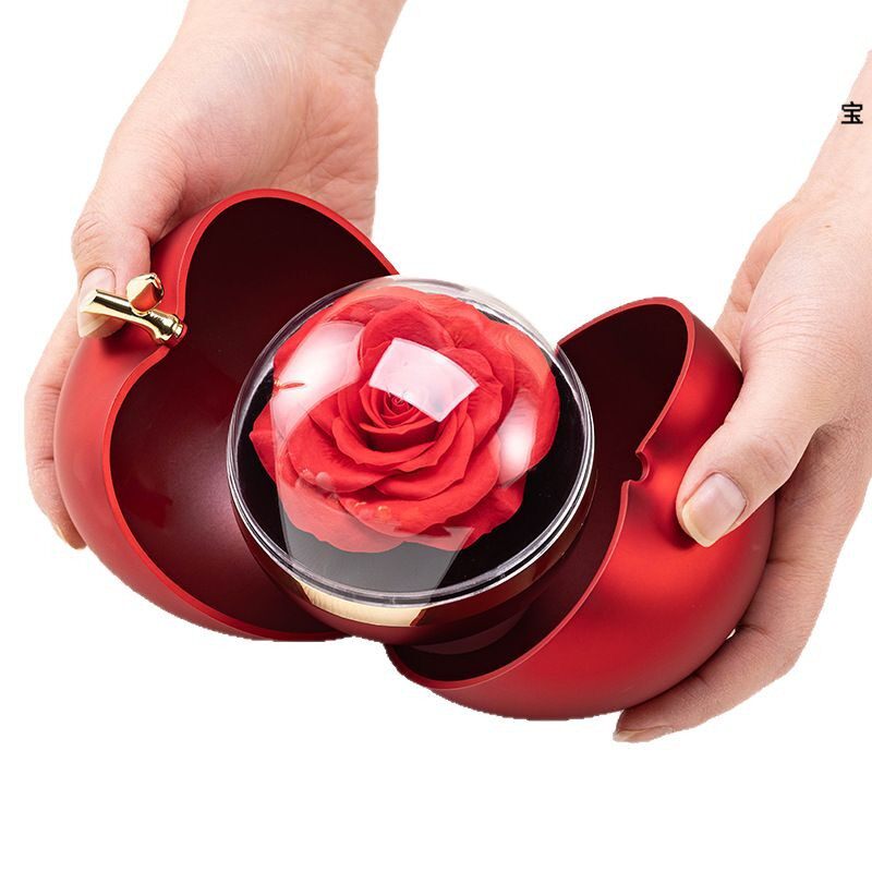 Cross-border Hot-selling Rose Apple Double-opening Jewelry Box Valentine's Day Tanabata High-end Gift Box Christmas Gift Box