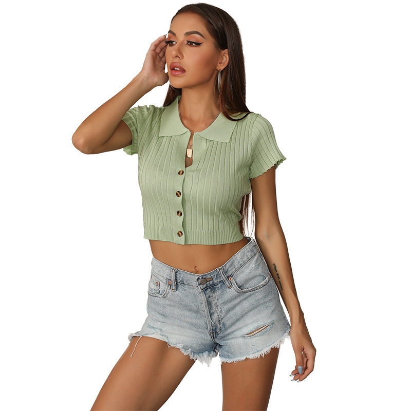 Short Sleeve Button Up T Shirt Solid Color Classic Collar Casual Fit Perfect for Summer Wear Wholesale Available