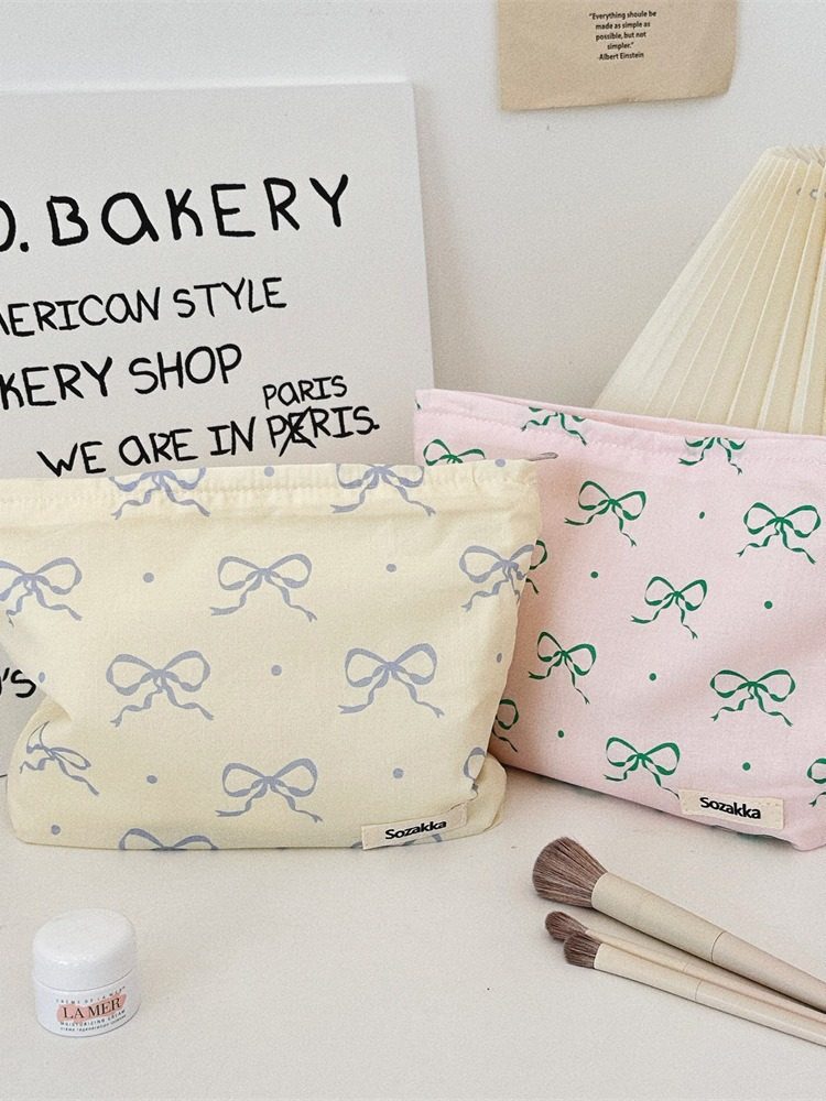 3432 Ins Floral Cosmetic Bag Water Lotion Skin Care Large Capacity Zipper Storage Bag Shopping Clutch Bag