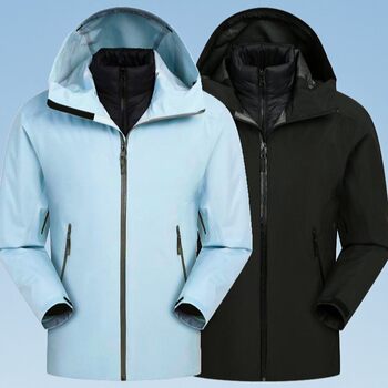 Niaojia Lt Winter Hard Shell down Liner Jacket Three-In-One Detachable Two-Piece Hooded Laminated Jacket
