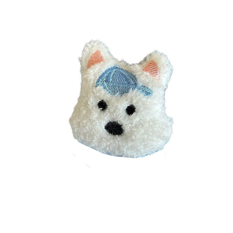 西高地毛绒小狗发夹高颜值可爱软萌少女甜美ins学生发圈配饰毛毛