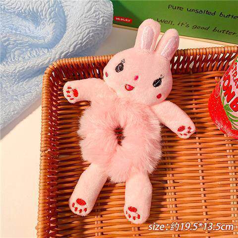 Cartoon Rabbit Hair Band New Style Children's Cute Hair Tie Headband Female Plush Rabbit Hair Rope Ball Hair Accessories for Women