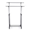 Iron Double-Pole Clothes Drying Rack Indoor Balcony Floor-Standing Clothes Rack Liftable Balcony Clothes Drying Rack Clothes Drying Rack Convenient