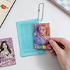 In stock cute girl Heart Laser coin purse PVC transparent card holder mini SNAP card holder storage bag rice clip card