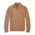 Sweater half zip camel black label