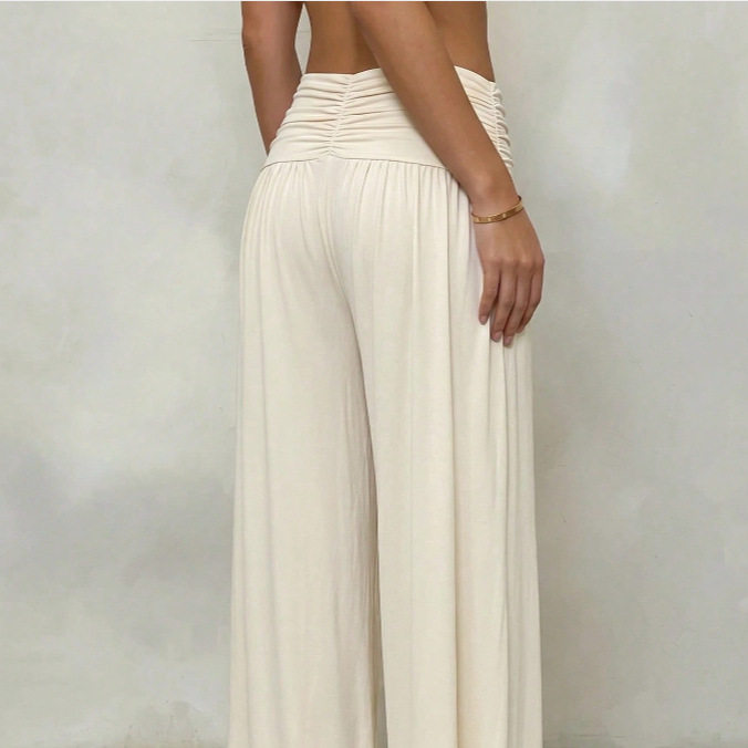 Wide Leg Yoga Pants Casual Loose Fit Solid Color Comfortable Fabric Ideal for Fitness and Everyday Wear Wholesale