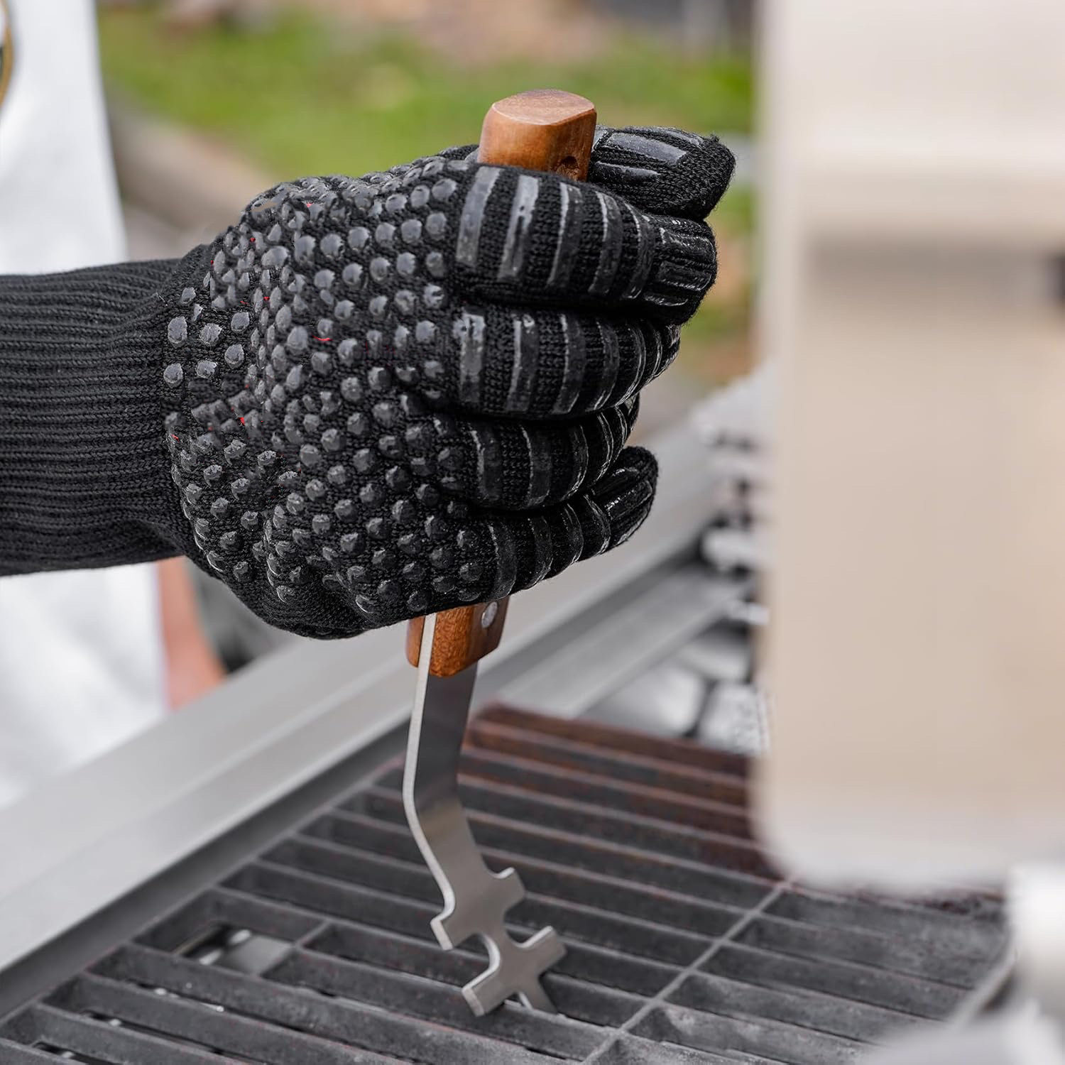 Amazon Bestsellers Cross-Border Stainless Steel Barbecue Set Wooden Handle Design Food-Grade Stainless Steel