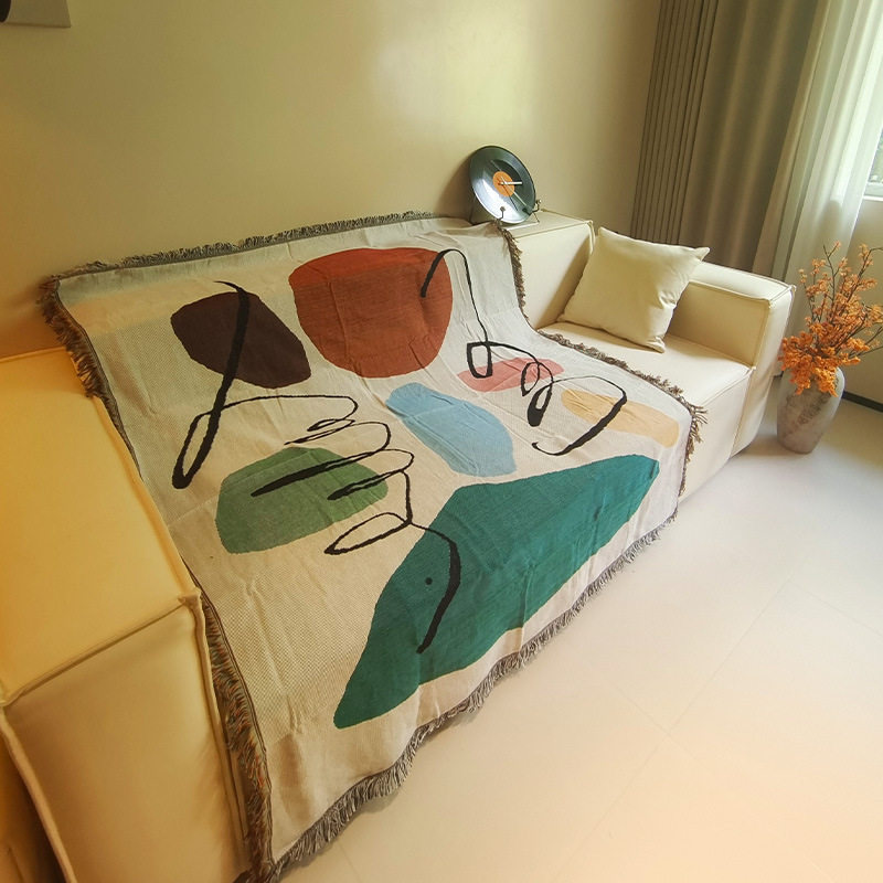 Foreign Trade Amazon Jacquard Woven Tassel Blanket All-inclusive Sofa Cover Towel Thickened Double-sided Cover Cloth Bed Cover for Homestay