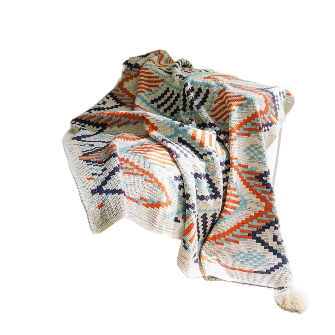 Bohemian Blanket Sofa Throw Air Conditioning Blanket Knitted A-Class Blanket Bed End Blanket Leg Blanket Woven