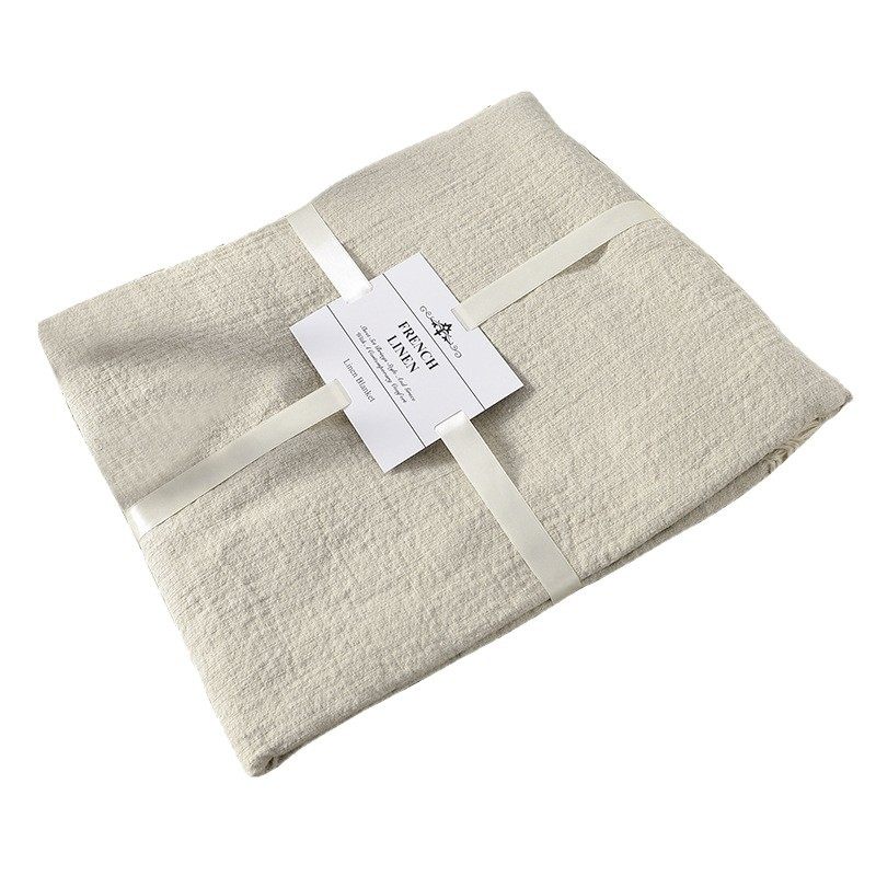 Simple and Luxurious Double-Layer Heavy Breathable Air-Conditioned Blanket, High-End Linen Bubble Blanket, Linen Blanket