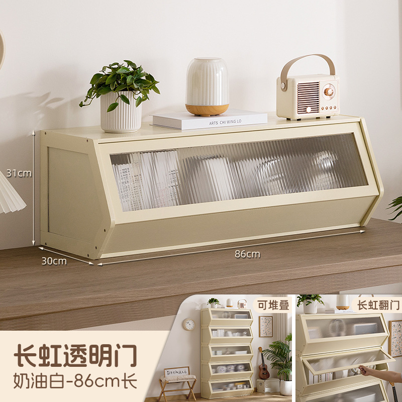 书柜置物架客厅带柜门储物柜一体格子柜展示柜落地多层组合柜书架