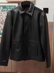 Men's Off-White Black Army Green Single-Breasted Imitation Leather Jacket Pu Jacket Simple Jacket Work Style