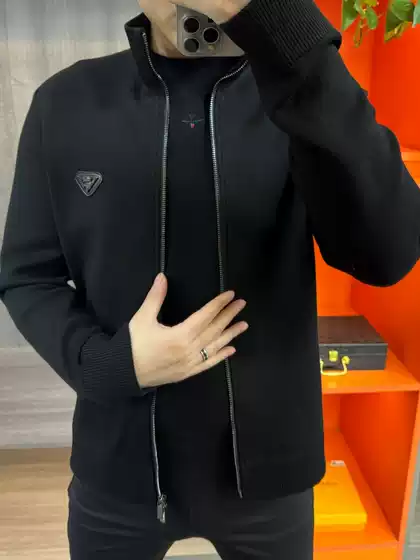 Autumn New Men's Simple Cardigan Jacket Casual Versatile Stretch Slim High-Quality Knitwear Top