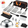 Cross-border Hot Sale Amazon Stainless Steel BBQ Tools 17 Piece Set Outdoor BBQ Teppanyaki Shovel BBQ suit