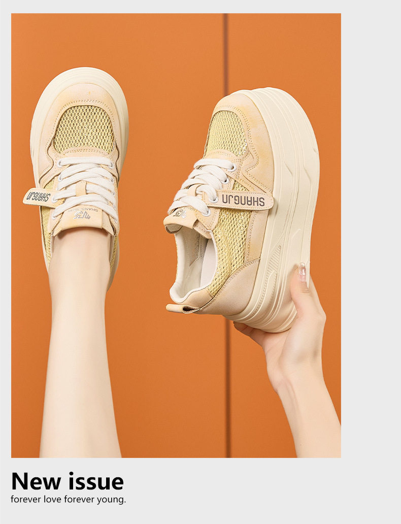 Sandal cao gót nữ hở mũi quai ngang đế xuồng gót 8 cm — Trắng, Vàng chi tiết 12
