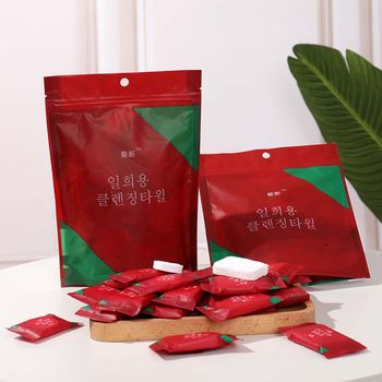 Compressed Towel Pure Cotton Travel Size Thickeneded Small Square Towel Portable Candy Cleansing Towel Compressed Disposable Towel