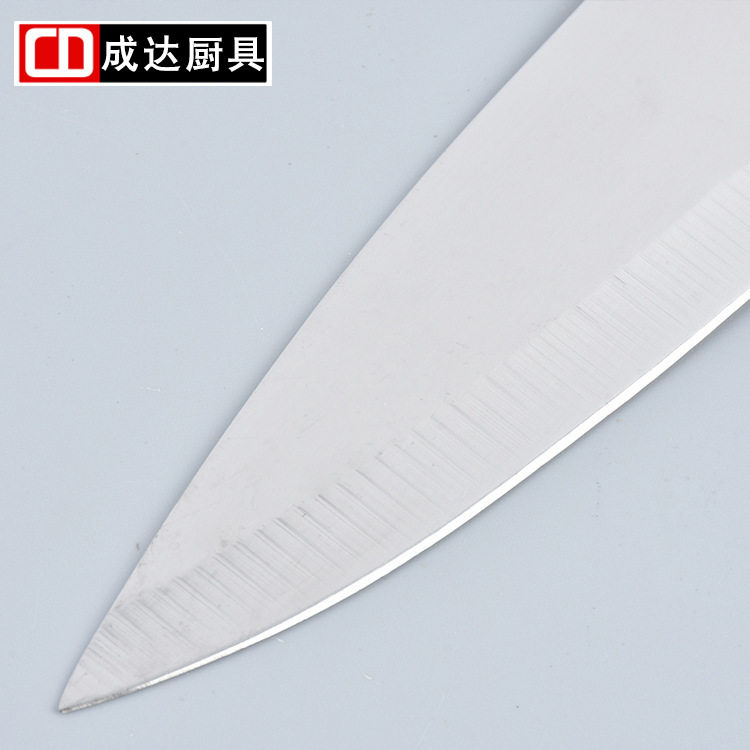 Factory Custom Kitchen Knife Set Knife Slicing Knife and Fork Knife Grinding Rod Set White Handle Single-sided Suction Baking Tool Three-piece Set