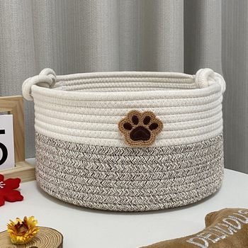 Cartoon Cotton Rope Storage Basket Creative Home Storage Basket Toys Snacks Living Room Sundries Desktop Decoration Woven Basket