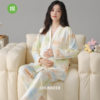 Postpartum Clothing Autumn and Winter Long-Sleeved Prenatal and Postpartum Maternity Pajamas Pregnancy Maternity Nursing Home Wear Set Plus Size