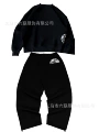 Black crew neck suit