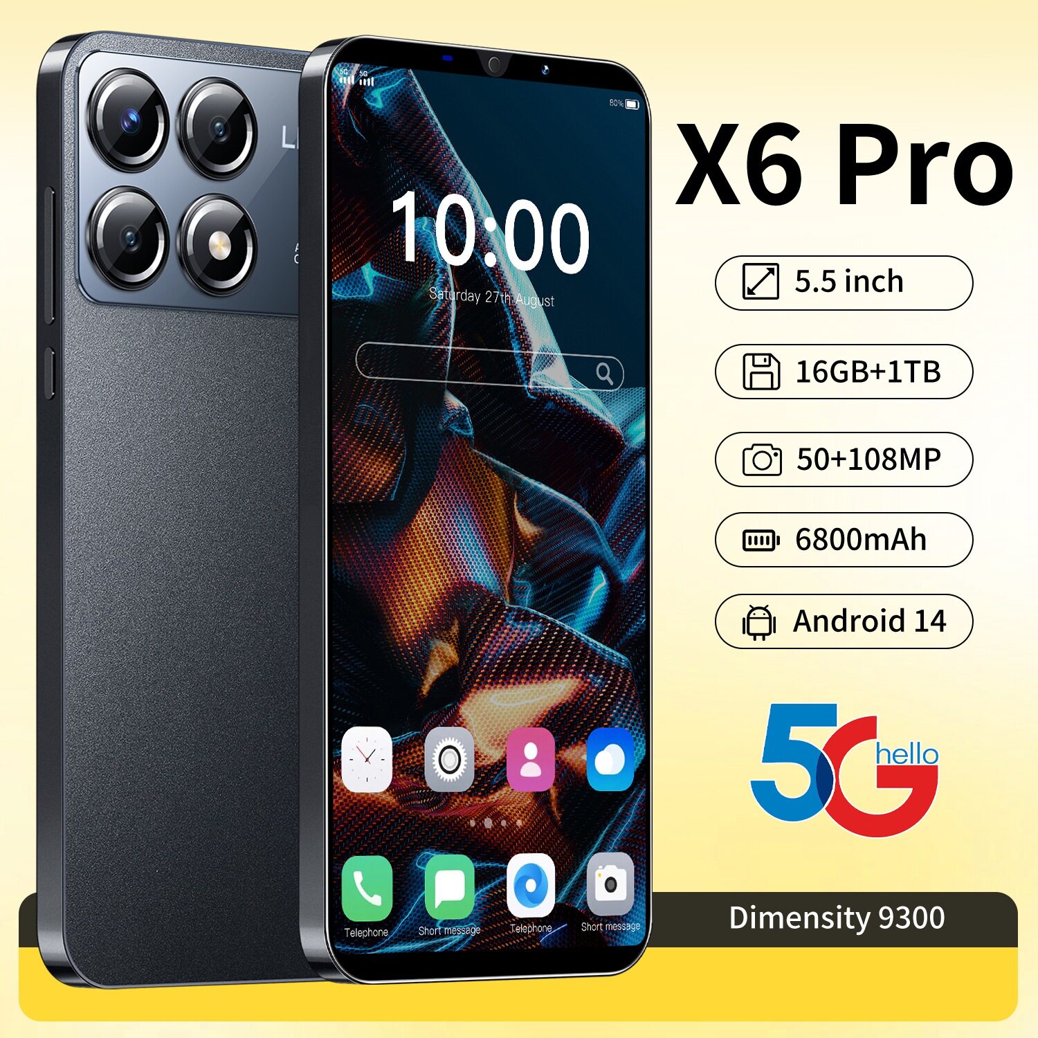 新款X6 Pro跨境手机5.5寸大屏1+16G安卓低价外贸智能手机源头工厂