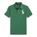 Polo dark green large white label