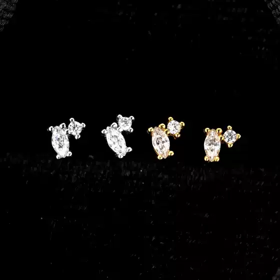 S925 Sterling Silver Super Shiny Mini Zircon Earrings for Women, Light Luxury, Simple Niche Design, Exquisite Versatile Ear Bone Studs