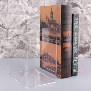 Thickened Transparent Acrylic Bookshelf Book Stand L-shaped Book Stand Book Holder Fixed Desktop Book Storage Artifact