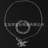 European and American fashion street hip-hop eagle pendant stainless steel chain men's necklace simple personality cross-border jewelry wholesale