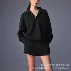 Correct Version of Alo's A10 Cross-Border Autumn and Winter Sports Hooded Crewneck Sweatshirt, Standard Loose Fit, Unisex Sweatshirt