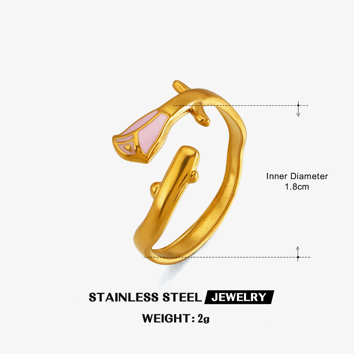 สั่งซื้อนำเข้า INS ใหม่สแตนเลส 18 K Gold-Plated Oil DROP แหวนดอกไม้,อารมณ์หวาน,บุคลิกภาพและอเนกประสงค์ TITANIUM Steel Rose แหวน จากจีน 1688 taobao alibaba tmall