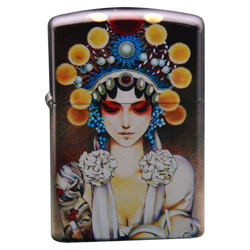 ZORRO佐罗彩印花旦双面煤油黄铜彩绘翻盖防风砂轮创意批中 - 图3