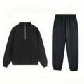 Dark gray half-zip + leggings suit (silver label)