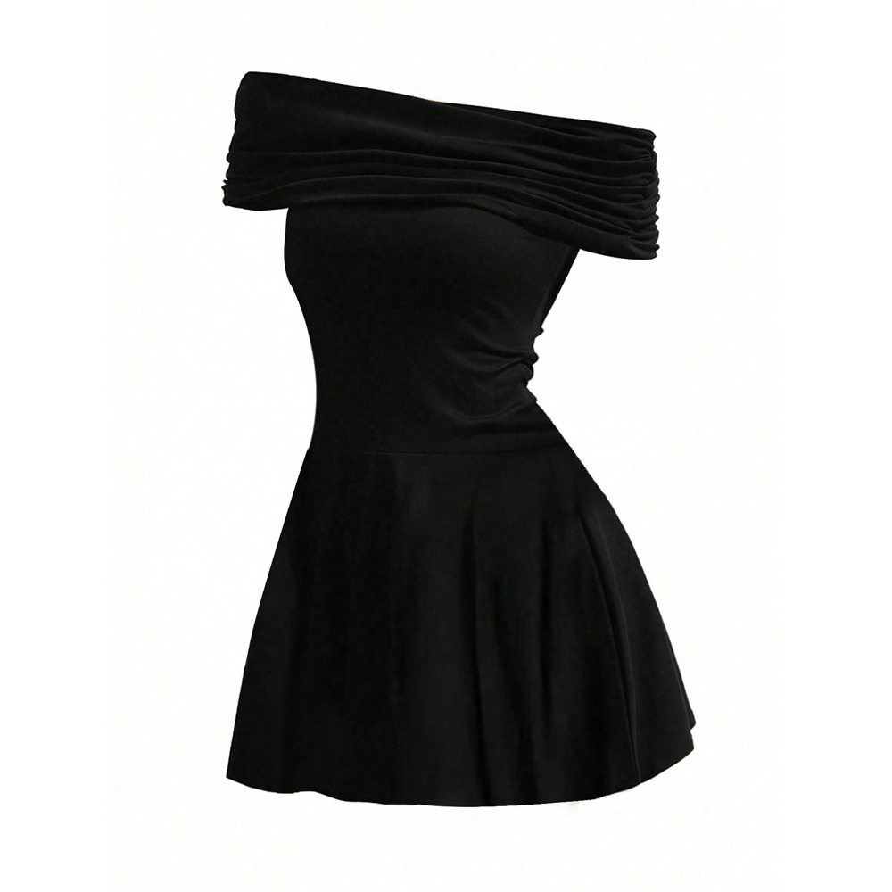Summer Womens Dress Off Shoulder High Waisted Short Skirt Elegant Design Perfect for Casual Outings Wholesale