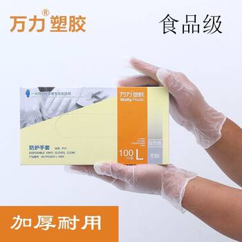Wholesale Wanli Disposable Thickeneded Transparent Pvc Gloves for Home Kitchen Dishwashing Protection Food Grade Waterproof