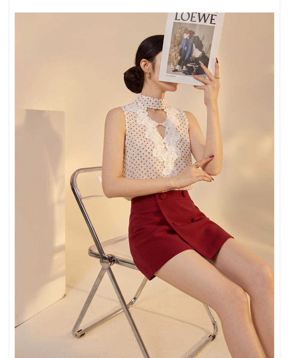 Bộ áo ba lỗ in họa tiết hoa phối chân váy hoặc quần short dáng dài thanh lịch — Áo ba lỗ, Quần short, Chân váy, Bộ đồ [áo ba lỗ + quần short]