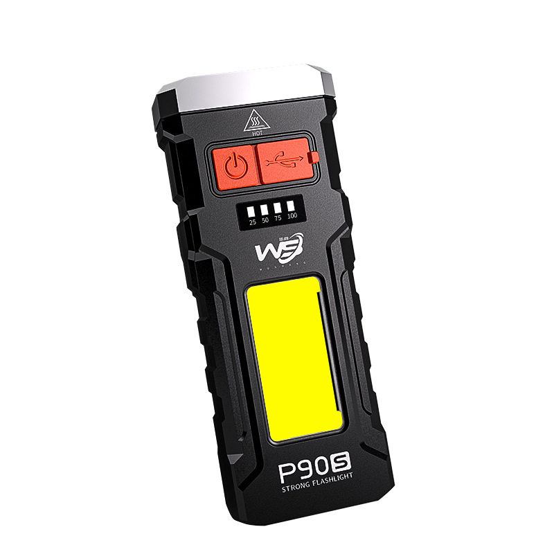 Cross-border new portable double light source flashlight TYPE-C fast charging multi-work eight wick work lamp emergency flashlight